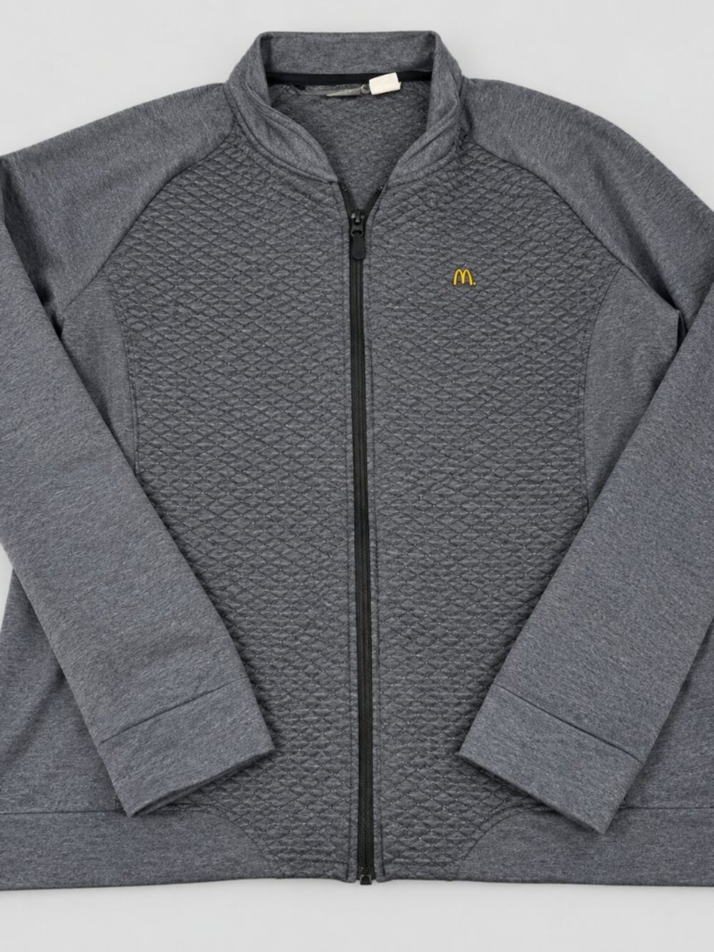 McDonald’s Apparel Collection Men’s L-R Gray Quilted Full Zip Jacket Gorpcore